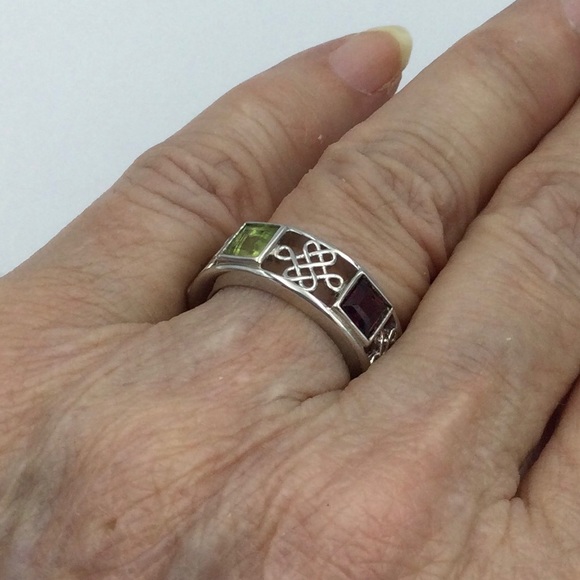 Sz 5 Genuine Multi Gemstone Band Ring NWOT - Picture 4 of 4